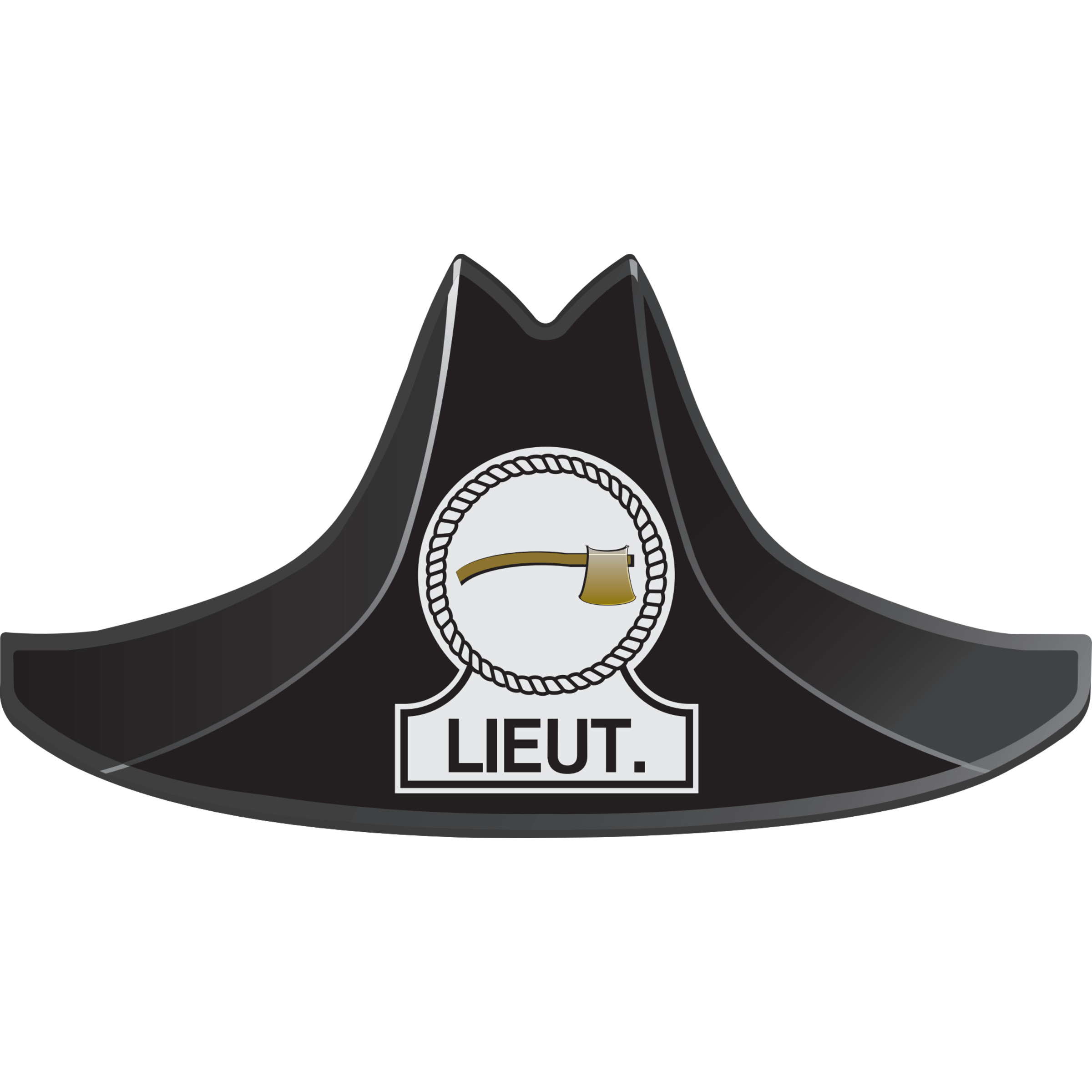 Three Crossed Trumpets w/ Deputy Chief, Black Plate